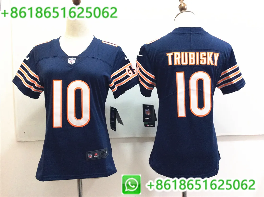 AS PICTURE Сшитая Женская майка Chicago Mitchell Trubisky для женщин - Цвет: AS PICTURE