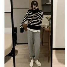 

Sweater Women's Short Fall/winter 2021 New Loose Lazy Style Burst Pullover Sweater