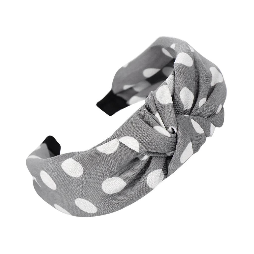Women Bow Knot Dot Hairband Fashion Wide Side Hair Head Hoop Sweet Girls Hair Headband korean style women bandeau cheveux
