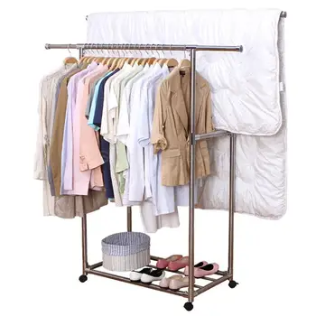 

Stainless steel double pole Drying rack floor Indoor cool drying rack Balcony hanging clothes drying rack