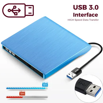

KuWFi External USB 3.0 Drive CD-RW DVD-ROM DVD-RW Burner Player USB Portable CD Reader for Windows7/8/10 PC Laptop