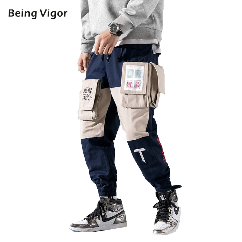 

Patchwork Tactical Pants Men Cargo 2019 Hip Hop Joggers Harajuku Streetwear Skateboard Sport Harem Trousers men stranger things