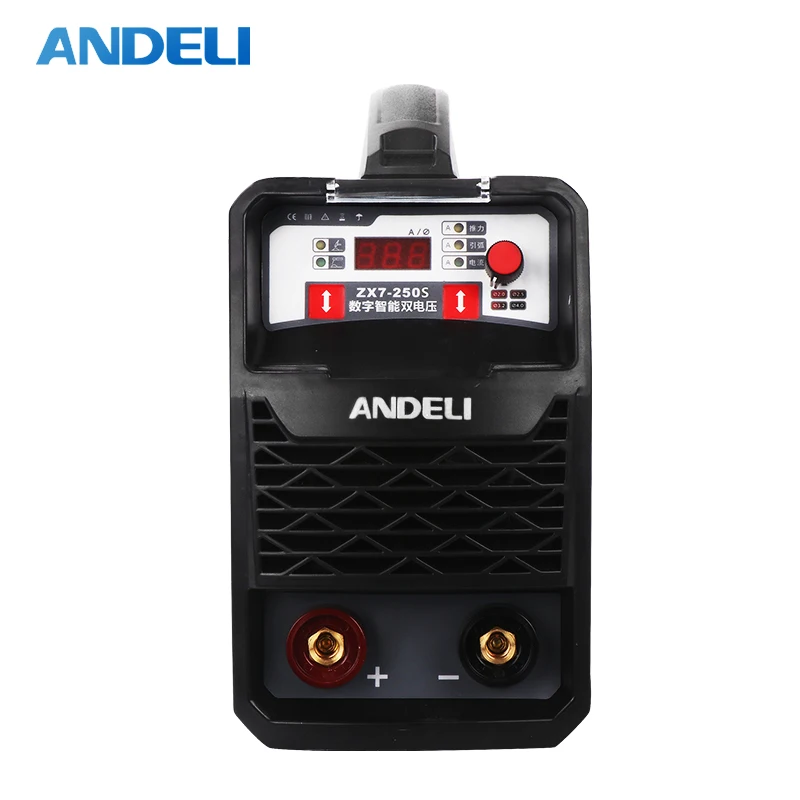 ANDELI ARC-250 Интеллектуальный портативный однофазный MMA сварочный аппарат двойной/широкий инвертор напряжения сварочный аппарат