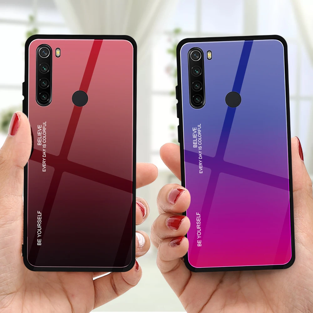 

Tempered Glass Back Case For Xiaomi Redmi K20 Pro 7 Note 8 7 6 Pro 5Plus Mi9 SE 8Lite F1 5X 6X Max 3 Glossy Gradient Color Cover