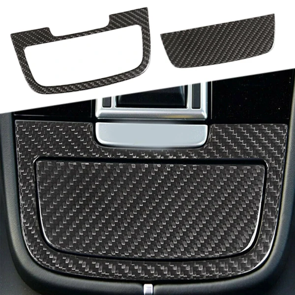 

beler Carbon Fiber Texture Car Interior Console Ashtray Panel Cover Trim Auto Styling Fit for Porsche Cayenne 2018 2019