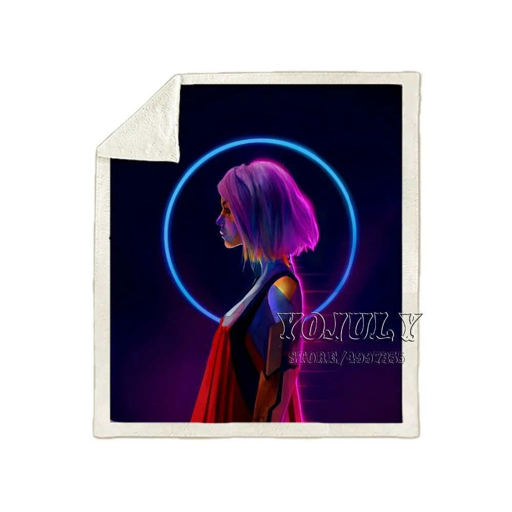 YOJULY фиолетовый робот стиль дети взрослый 3D печатных одеяло диван пододеяльник теплое постельное белье модное офисное одеяло для короткого сна K04