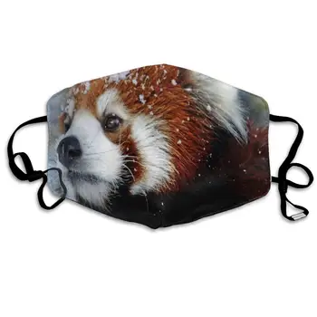 

Face Mask Red Panda Under The Snow Personalized Cycling Half Face Earloop Nose Mask For Girls