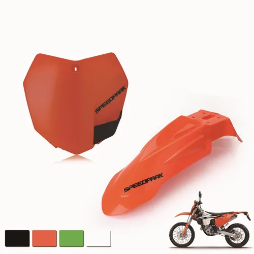 Кроссовый пластиковый передний номерной знак+ Универсальный Supermoto Evo передние крылья Крышка для Honda Yamaha Suzuki DRZ KX YZ KTM WR - Цвет: orange