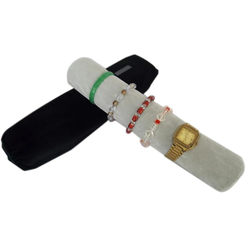 Jewelry Storage Portable Display Cases Organizer Jewellery Travel Roll for Watch and Bracelet Bag - Цвет: Ice Grey black V
