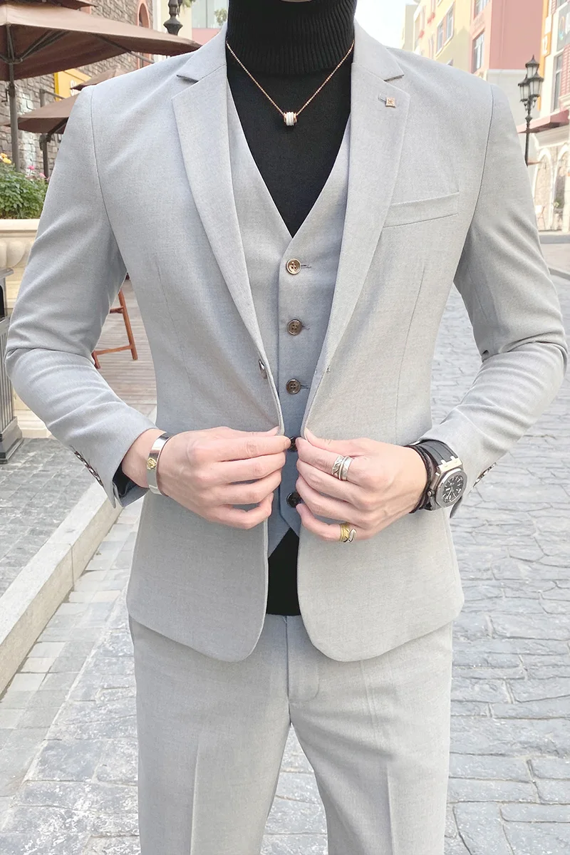 new suit men's suit business professional wear British style Korean trend groom groomsman small suit dress