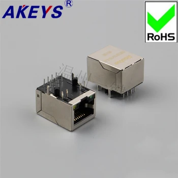 

3PCS 5903 + LED-10P8C-Lateral RJ45 socket 90 degree crystal head seat for rear foot network socket