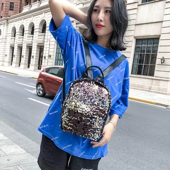 

Fashion Sequined Shoulder Bag Women 2020 Spring New Wave Handbag Simple Joker Student Bags School Bags for Teenage Girls
