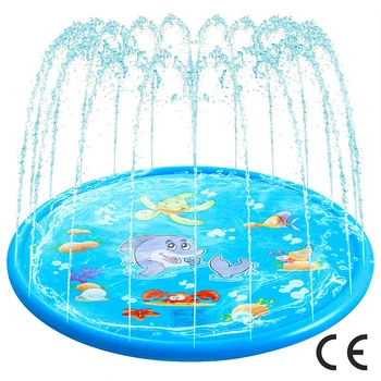 

Fast Shipping Outdoor Lawn Beach Sea Animal Inflatable Water Spray Kids Sprinkler Play Pad Mat Tub Swiming Pool