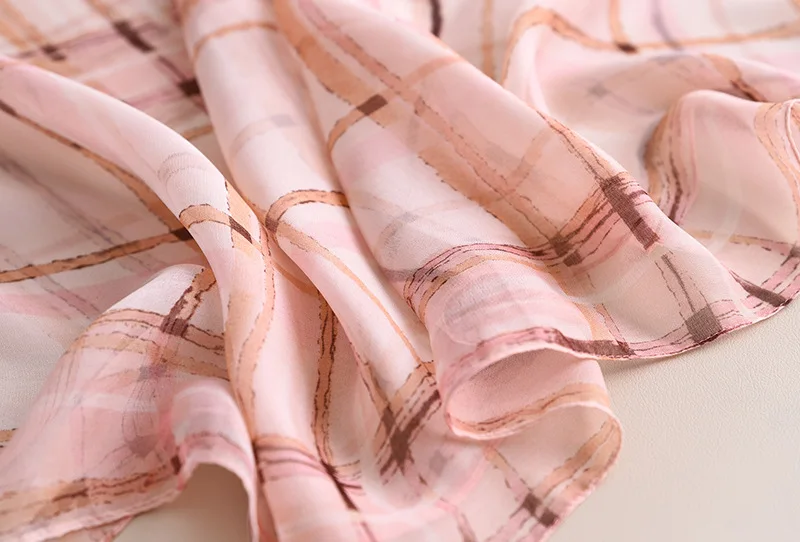 Simple Plaid Silk Scarf Women Casual Shawls and Wraps Lady Travel Sunscreen Pashmina Large Long Foulard Thin Blanket Hijab Femme