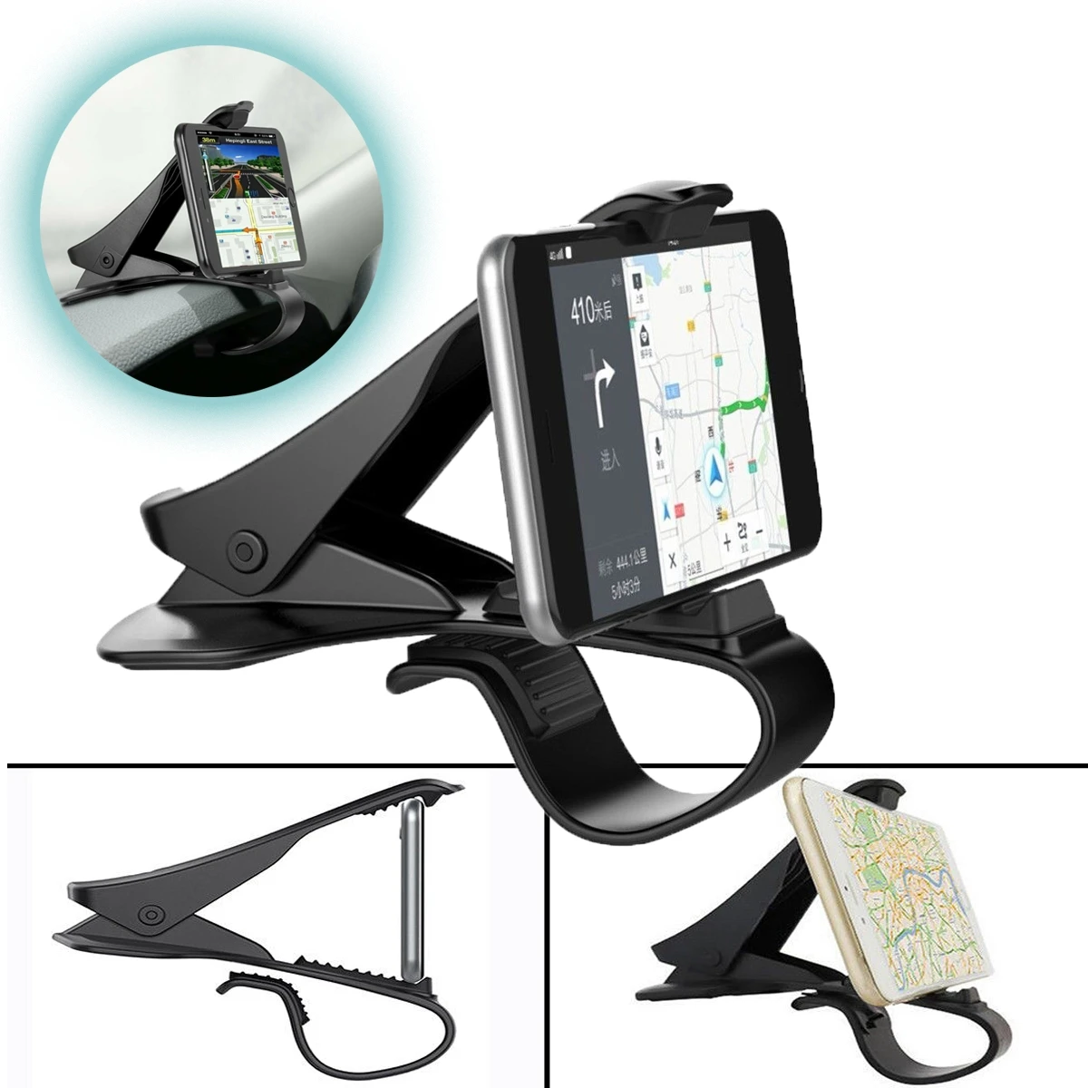 

Adjustable NonSlip Dashboard Car Mount Holder Hud Design Universal Car Phone Holder For Phone GPS Unit Under 6.5 Inch