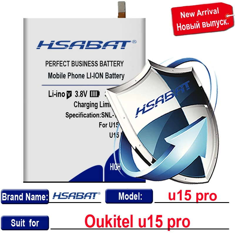 for Oukitel U15 Pro Аккумулятор HSABAT 14000 мАч для Oukitel K10 для Oukitel u16 max/k6/U20 plus/u15 pro/K5000/K8000/U11 Plus/K3 Plus - Цвет: for Oukitel U15 Pro