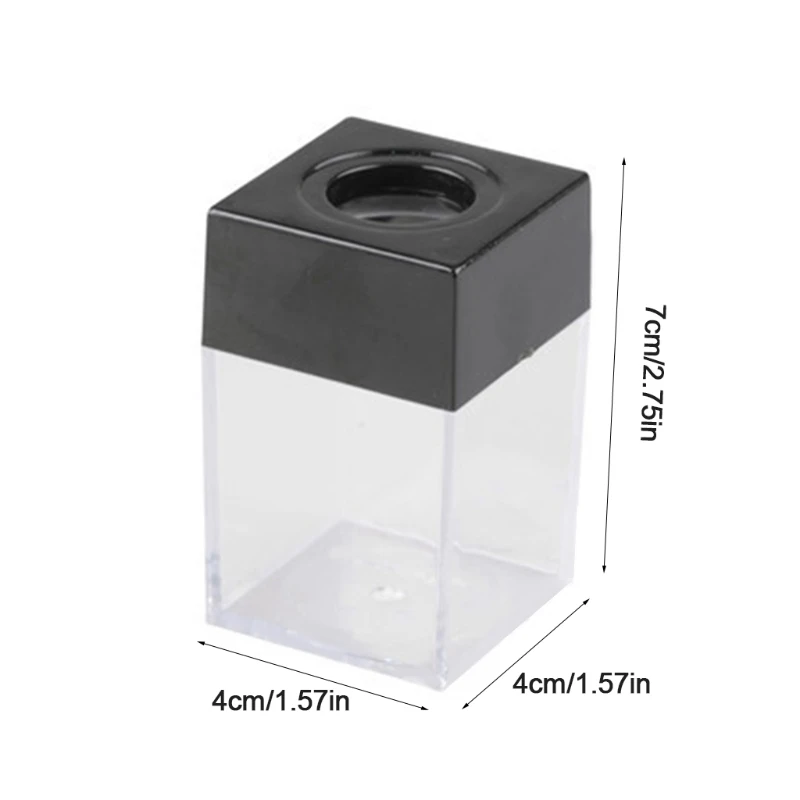 57EC Durable Clear Magnetic Paper Clip Dispenser Metal Pin Organizer Holder Box Large Capacity for School Office