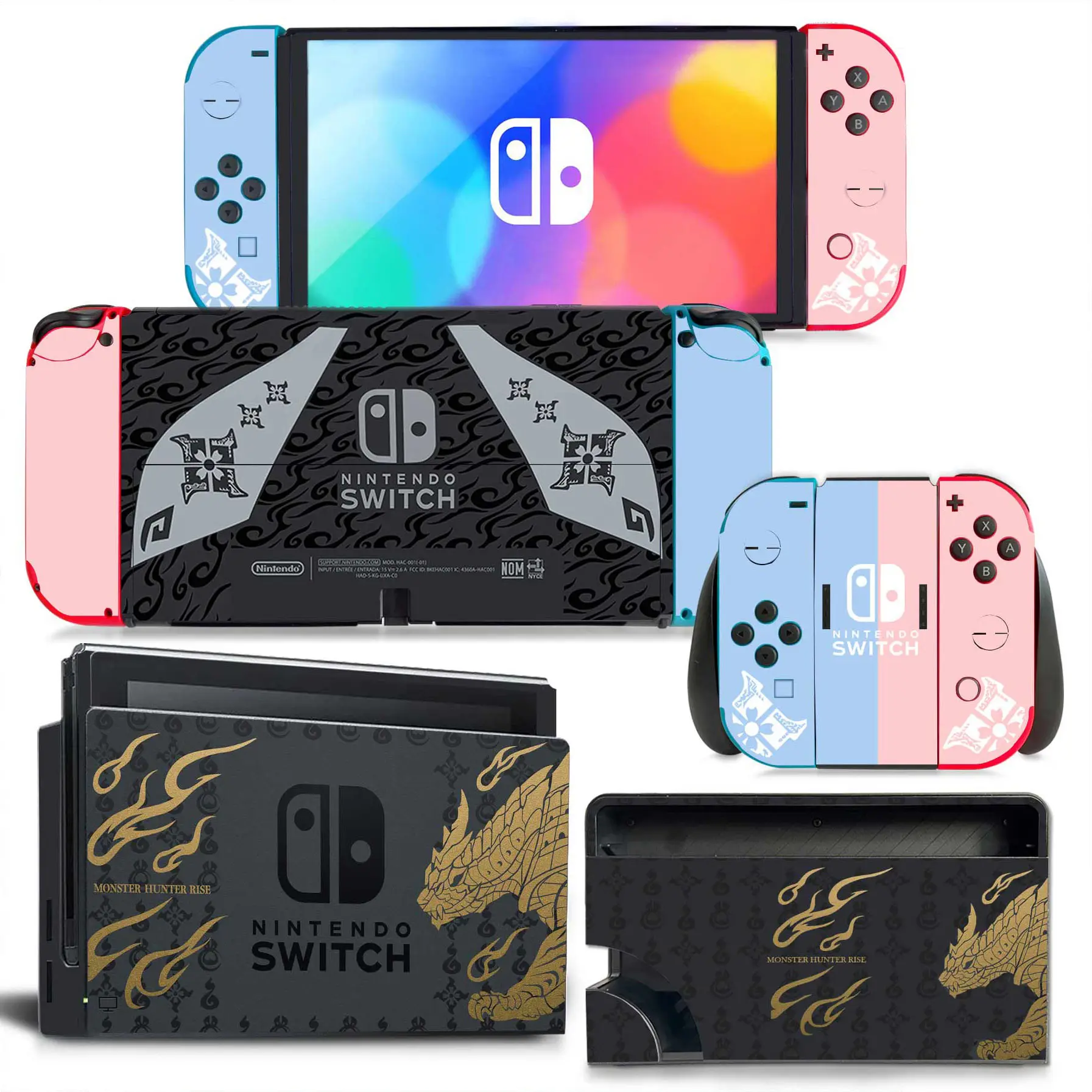 Monster Hunter rise for switch oled skin sticker for switch oled vinyl sticker for Ns oled sticker pvc sticker 