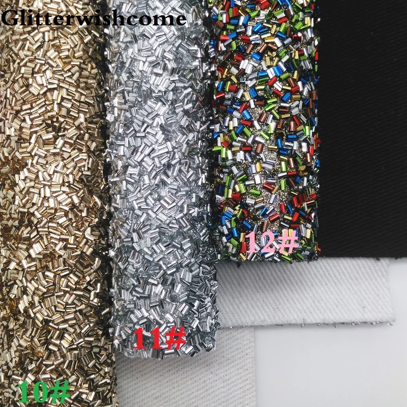 Мини рулон синтетической кожи Glitterwishcome 30x134 см крупная блестящая кожа винил для