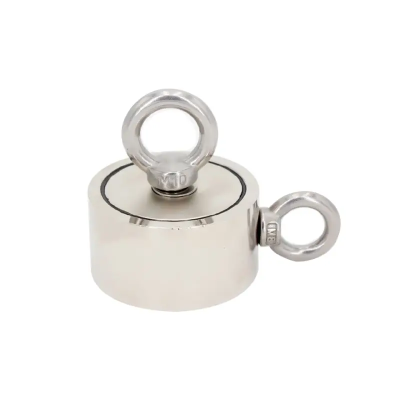 

67mm/2.64" Pulling Force Round Neodymium Salvage Magnet Strong Magnetic Fishing Tool With Eyebolt For Treasure Hunting U90A