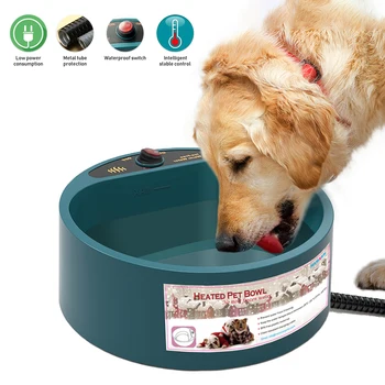 

Heated Pet Dog Cat Bowl Heating Feeding Feeder Winter Dog Bowl Waterproof Heated Pet Bowl 0.58gal/2.2L/74oz