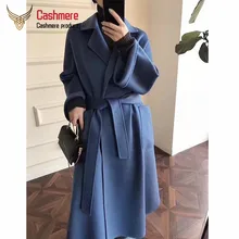 Высококачественное двустороннее кашемировое пальто, женская Длинная ветровка, новинка, шерстяное пальто для женщин, осень и зима