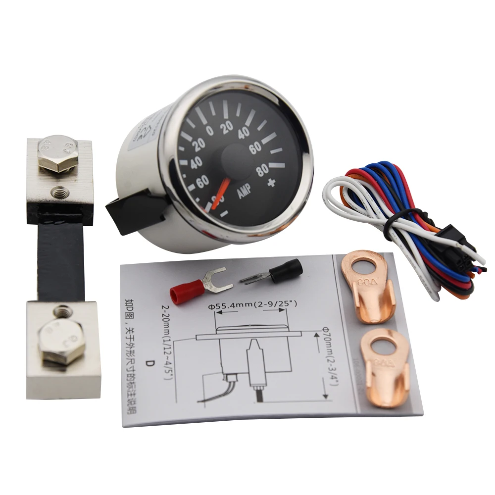 Amperemeter 150A painel universal moto Car boat 52mm AMP Current Meter