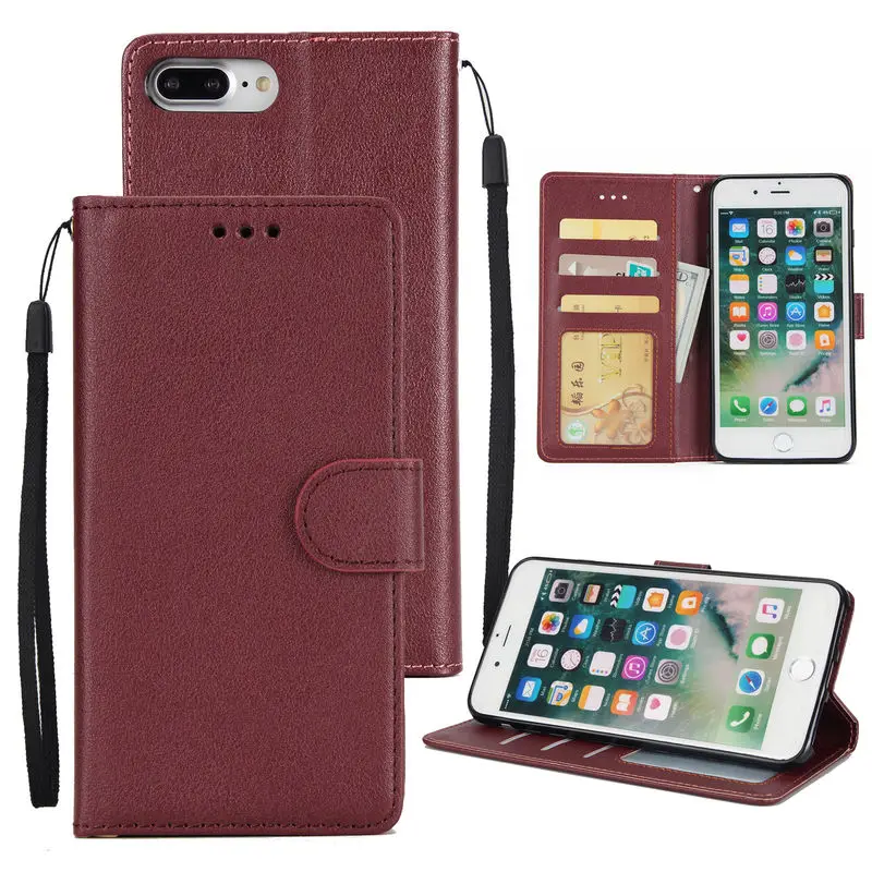 

Case For Iphone 7 Case Fashion Flip Card slot Stand Cover For Iphone 7 8 Plus 7 8 Leather Wallet soft Silicone Back Cover