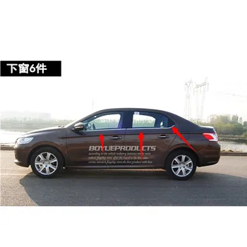 

High-quality stainless steel Strips Car Window Trim Decoration Accessories Car styling 6pcs For 2013-2016 peugeot 301