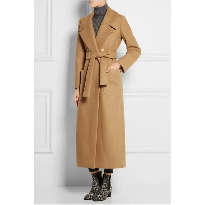 Мода Casaco Feminino шерсть Abrigos Mujer Invierno зимнее длинное шерстяное пальто женские двухрядные пуговицы Abrigos Manteau Femme