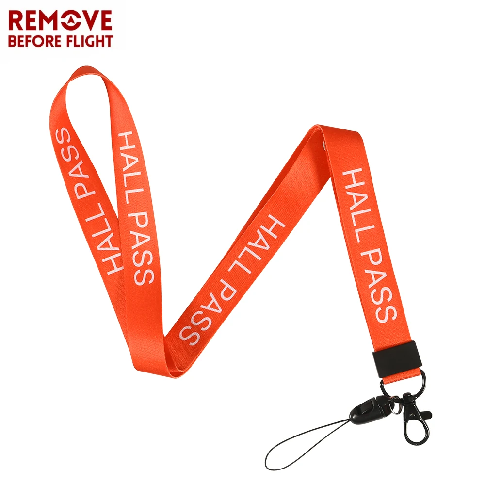 ORANGE Hall Pass Lanyards and School Passes Set Keychain Lanyard ID card Holder (2)