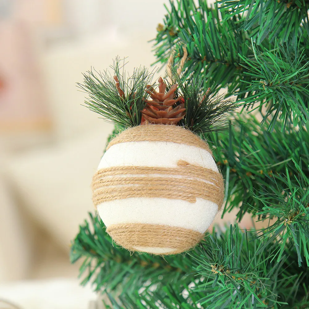 НОВАЯ РОЖДЕСТВЕНСКАЯ льняная вешалка для шаров безделушки для елки, подвесное украшение, Рождественская елка, рождественские игрушки на елку, Рождественское украшение