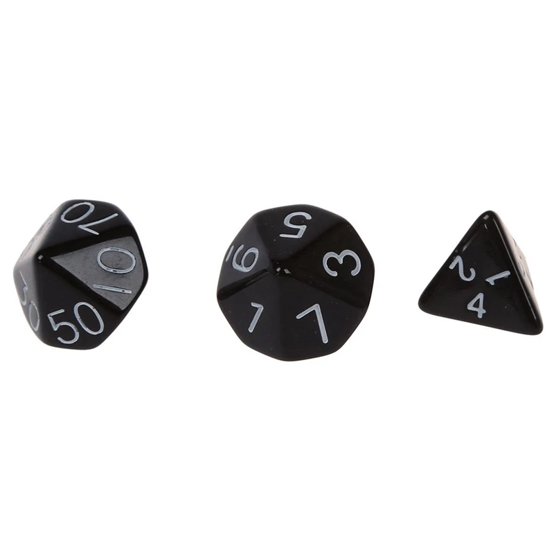 14 шт. игральные кости D4-D20 для игр Подземелья и Драконы RPG Подземелья и Драконы D& D, 7 шт. черный и 7 шт. красный