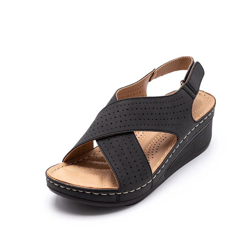 Women Sandals Summer Hollow Wedges Sandals Female Casual Plus Size 43 shoes women sandals,women wedges heels shoes