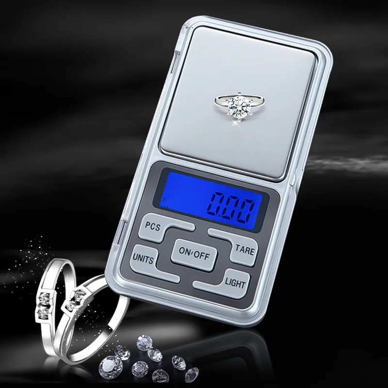 Электронный ЖК-дисплей Дисплей Мини цифровые весы 100/200/300/500g X 0,01g Карманные ювелирные изделия Вес Весы Высокая точность взвешивания баланс