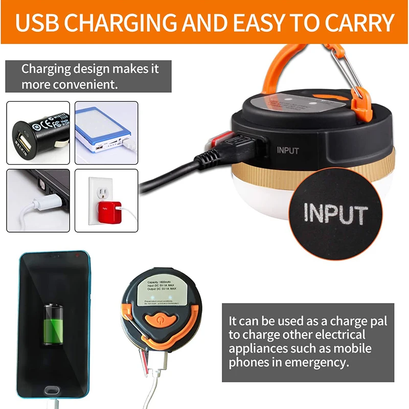Светодиодный кемпинг Фонари USB Перезаряжаемый походный фонарь фонарик