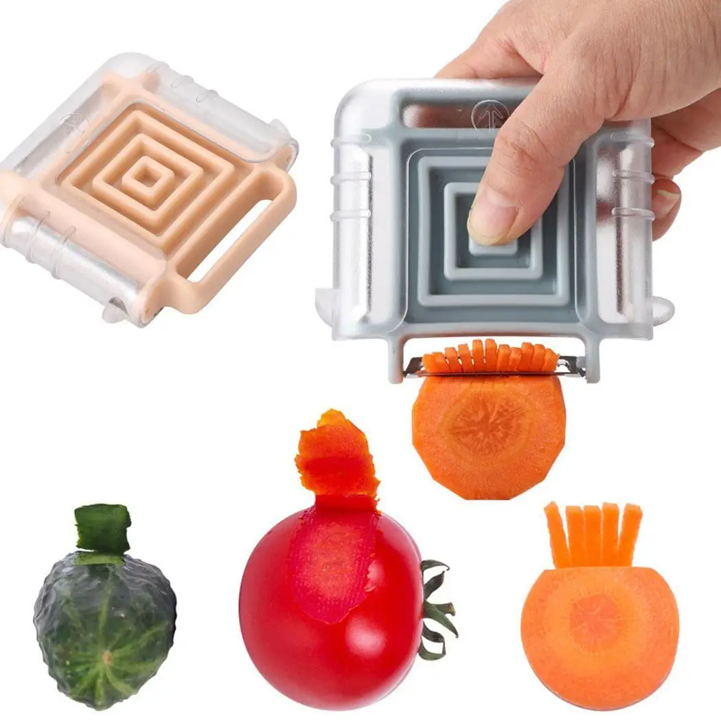 2 Color 3-In-1 Vegetable Peeler Fruit Slicer Rotation Paring Cutter Gadgets Kitchen Tool