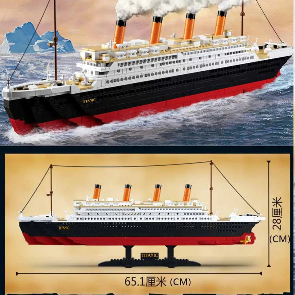 SLUBAN 0577 Titanic RMS корабль лодка строительные блоки Набор кубиков совместимый развивающий Playmobil игрушка-подарок для детей