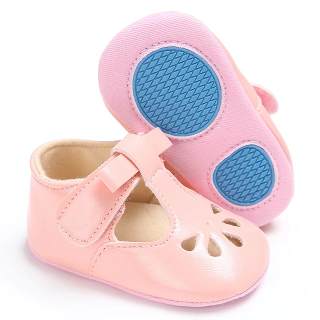 Newborns Fashion Solid Color Casual Shoes Princess Shoes Soft-soled Sneakers 0-18 Months Baby Bed Shoes Baby Walking Shoes C-334