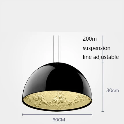 60cm Black Американский кулон из смолы лампы подвесной светодиодный светильник гостиная столовая кухня кафе спальня Лофт домашний деко подвесной светильник - Цвет корпуса: 60cm Black