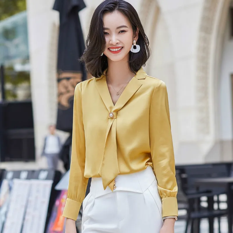

Plus Size Ladies Shirt S-4XL Professional Office Female Shirt High Quality 2020 new autumn and winter new slim ladies tops