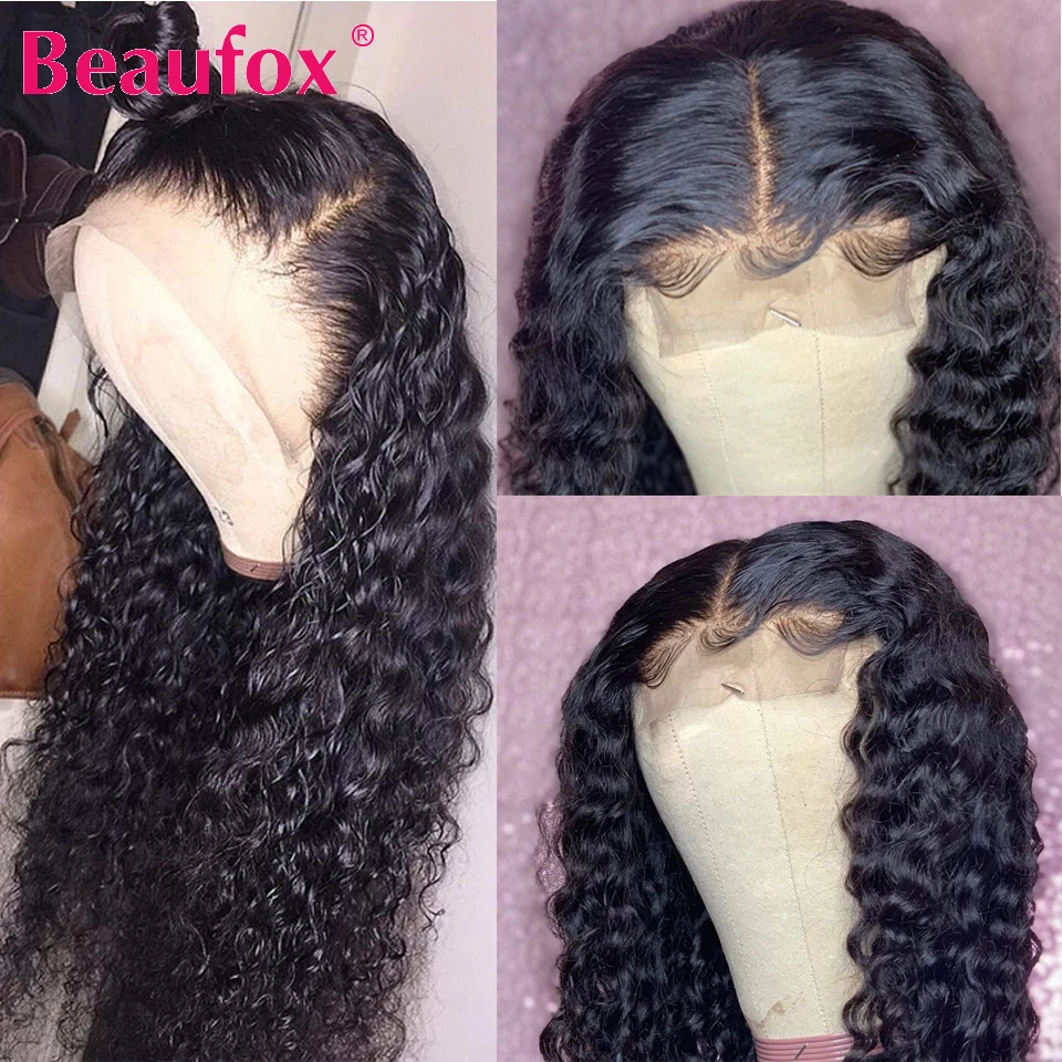 Beaufox 13x4 Lace Front Human Hair Wigs For Women Remy Peruvian Water Wave Human Hair Lace Wigs Pre Plucked Wig With Baby Hair