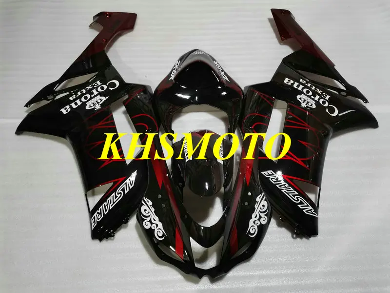 Набор обтекателей мотоцикла для KAWASAKI Ninja ZX6R 636 07 08 ZX 6R 2007 2008 ABS Красный Черный Кузов