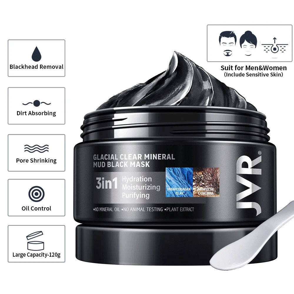 Face Mask Icy Mineral Mud Clay Oil Control Deep Cleansing Blackhead Remover Cleanser Shrinks Pores Nourishing Acne Treatment|Средства для