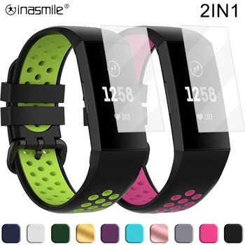 

Pretty Strap correa Wristband straps For Fitbit Charge 3 bracelet for Fitbit Charge 4 Band Smart Watch Screen Protector cover