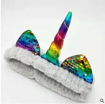 36 шт./лот DIY простой мульти коралловый флис Единорог блестки головные повязки рождественские ободки Инструменты для укладки волос аксессуары HA1502 - Цвет: 3