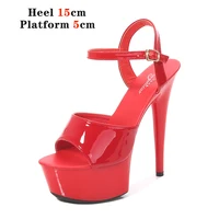 Tyesnees-Sandales à Talons Hauts Colorés pour Femme, Chaussures à Plateforme Sexy, Mince, Rouge, Poisson Parker, Nouvelle Mode 2021 3