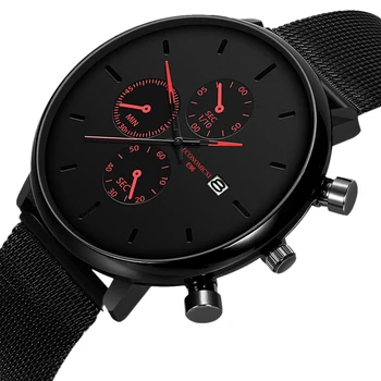 

2019 New Men Quartz Watch Relogio Masculino Military Sport Wristwatch Fashion Casual Stainless Steel Mesh Strap Mens Clock Gift