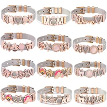 BAOPON серебряный браслет из нержавеющей стали с сеткой, браслеты с новейшими DIY слайдами, браслеты для женщин, друзей, мам, модный подарок