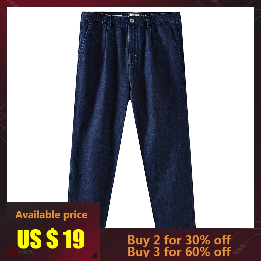 

Metersbonwe Straight Jeans Men 2019 Summer New Casual Youth Trend Straight Loose Ankle-length Pants Men